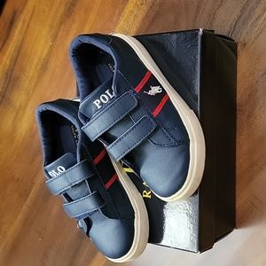 POLO Navy / Red Geoff EZ Toddler Sneaker Size 9